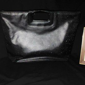 Victoria Secret Black Glitter Dotted Tote